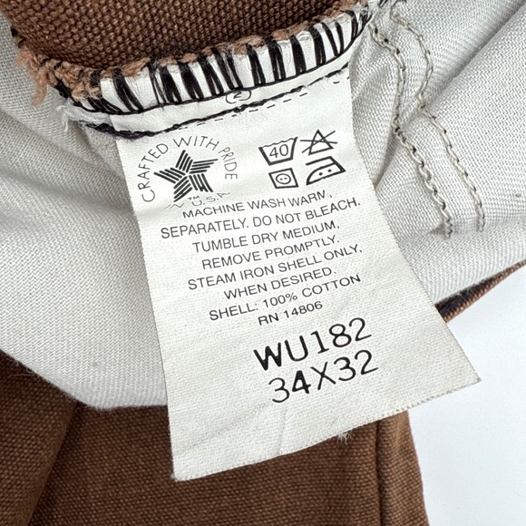 Vintage Carhartt Canvas Pants Mens 34x32 WU182 Chesnut Brown Faded NWT NOS READ - Picture 4 of 12